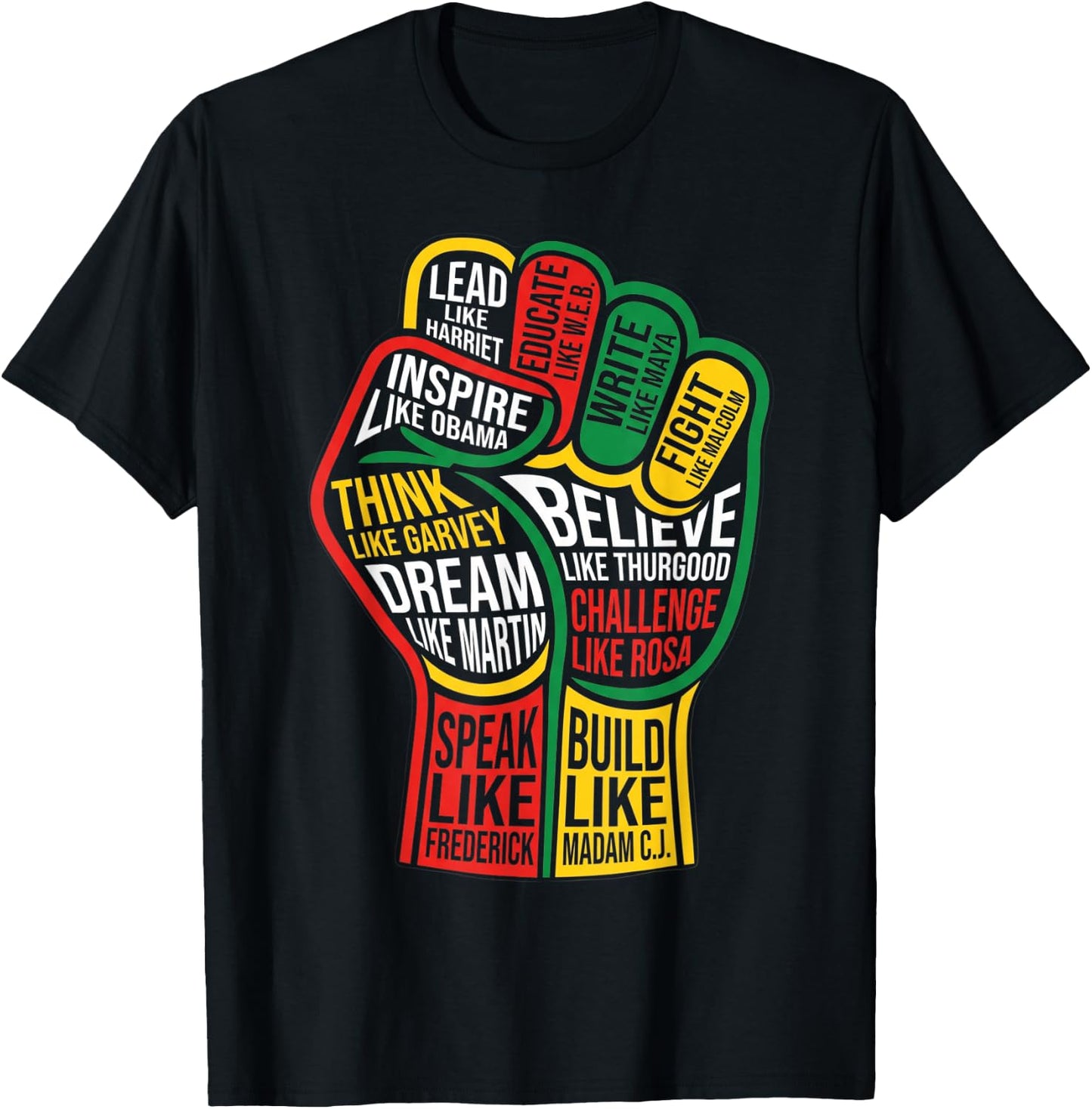 Black History Month Juneteenth 1865 Dream Like Leaders Black T-Shirt - T-Shirt | Black