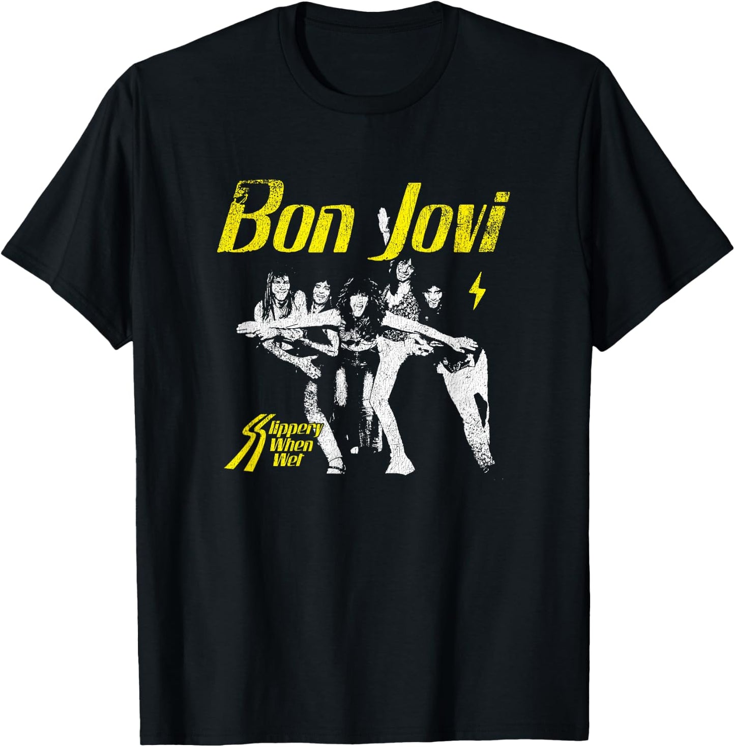 Offizieller Bon Jovi Slippery When Wet T-Shirt - T-Shirt | Black