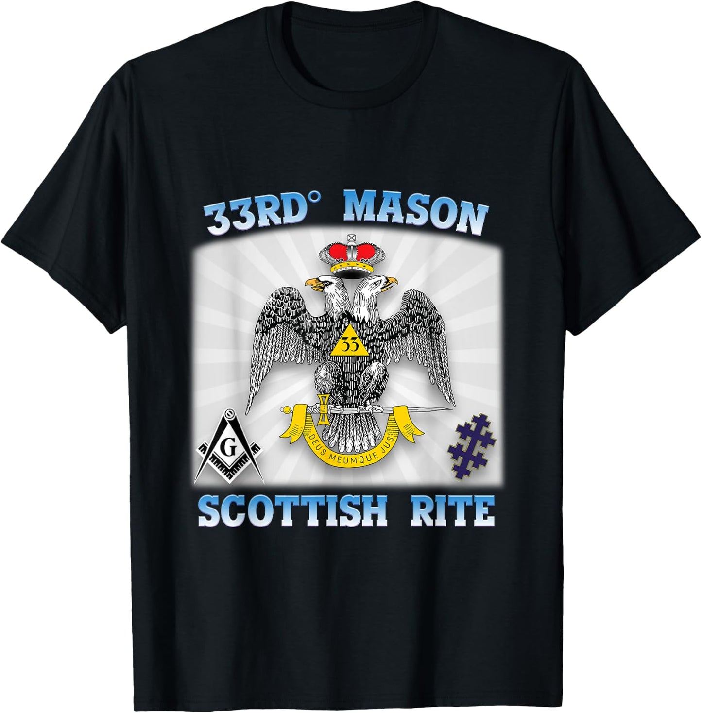 33rd Degree Mason Scottish Rite Masonic WD AASR 33 Valley OS T-Shirt - T-Shirt | Black