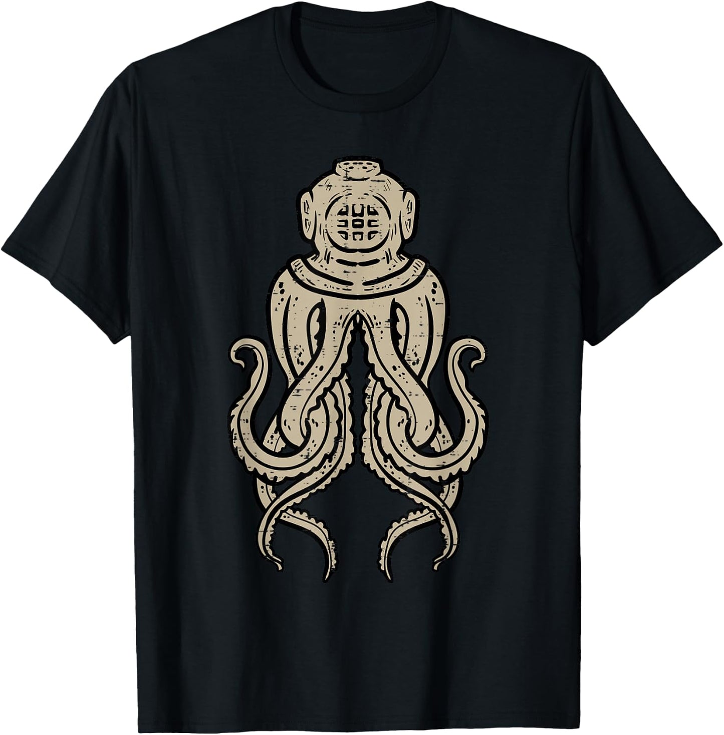 Octopus Helmet Cephalopod Scuba Sea Diver Men Women Kids T-Shirt - T-Shirt | Black