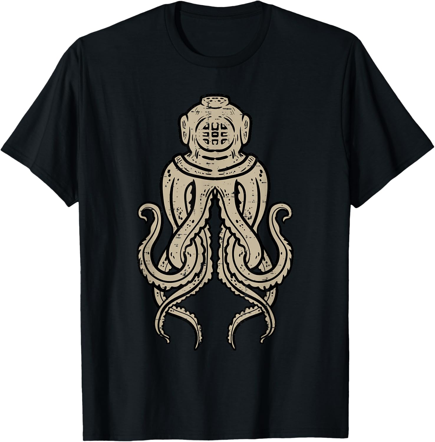 Octopus Helmet Cephalopod Scuba Sea Diver Men Women Kids T-Shirt - T-Shirt | Black