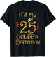 Its My Golden Birthday Shirt Girl 25 Year Old Diamond Crown T-Shirt - T-Shirt | Black