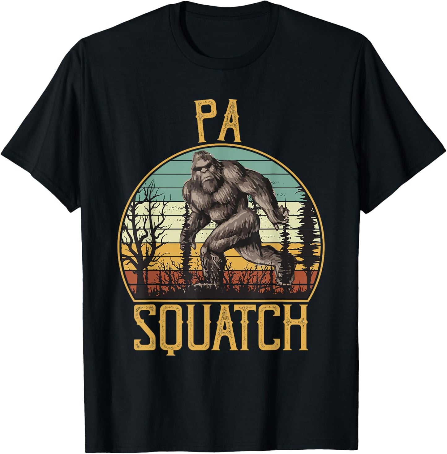 Pa Squatch Bigfoot Grandpa Sasquatch Family Matching T-Shirt - T-Shirt | Black