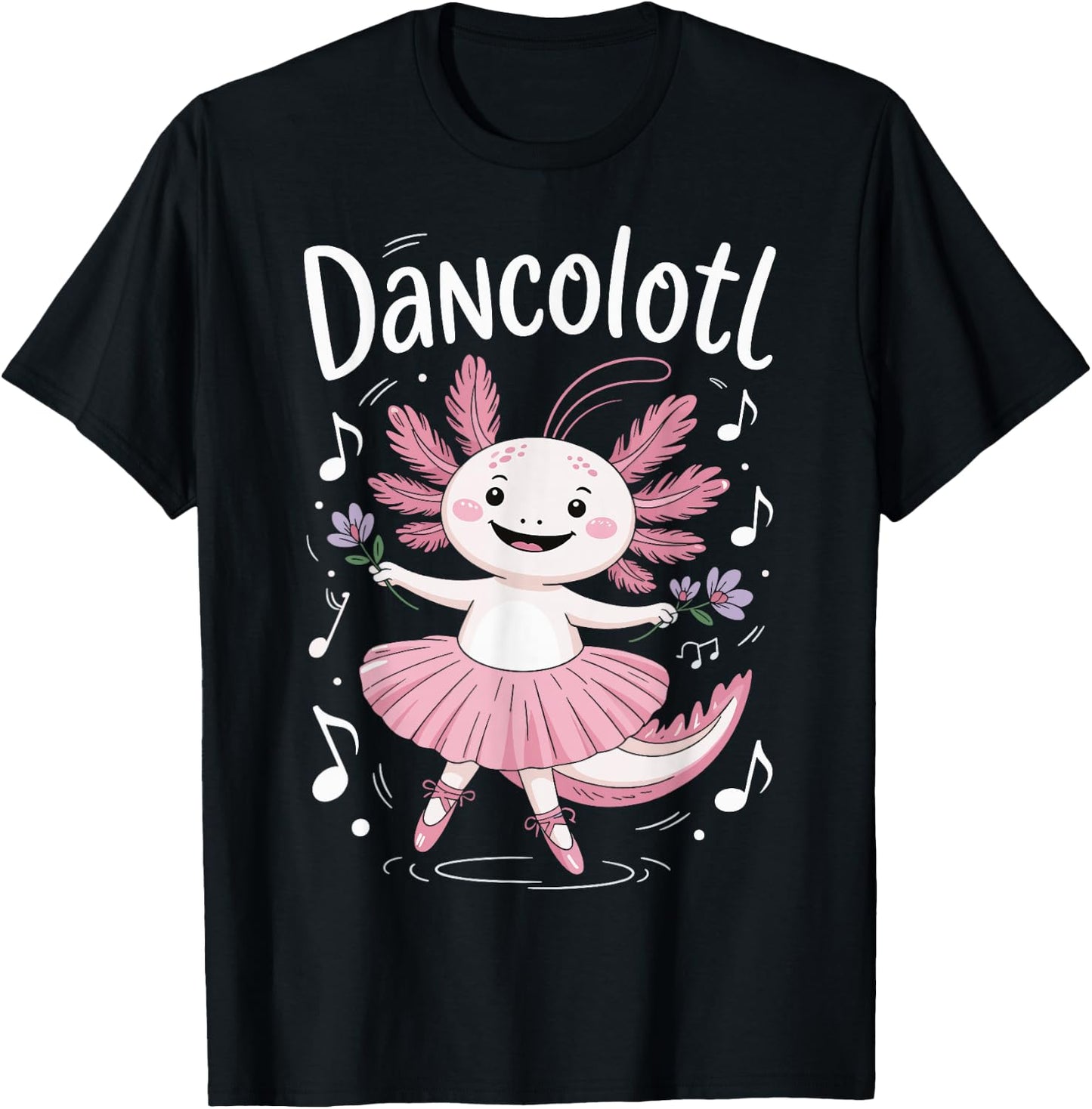 Dancolotl Axolotl Dancing T-Shirt - T-Shirt | Black
