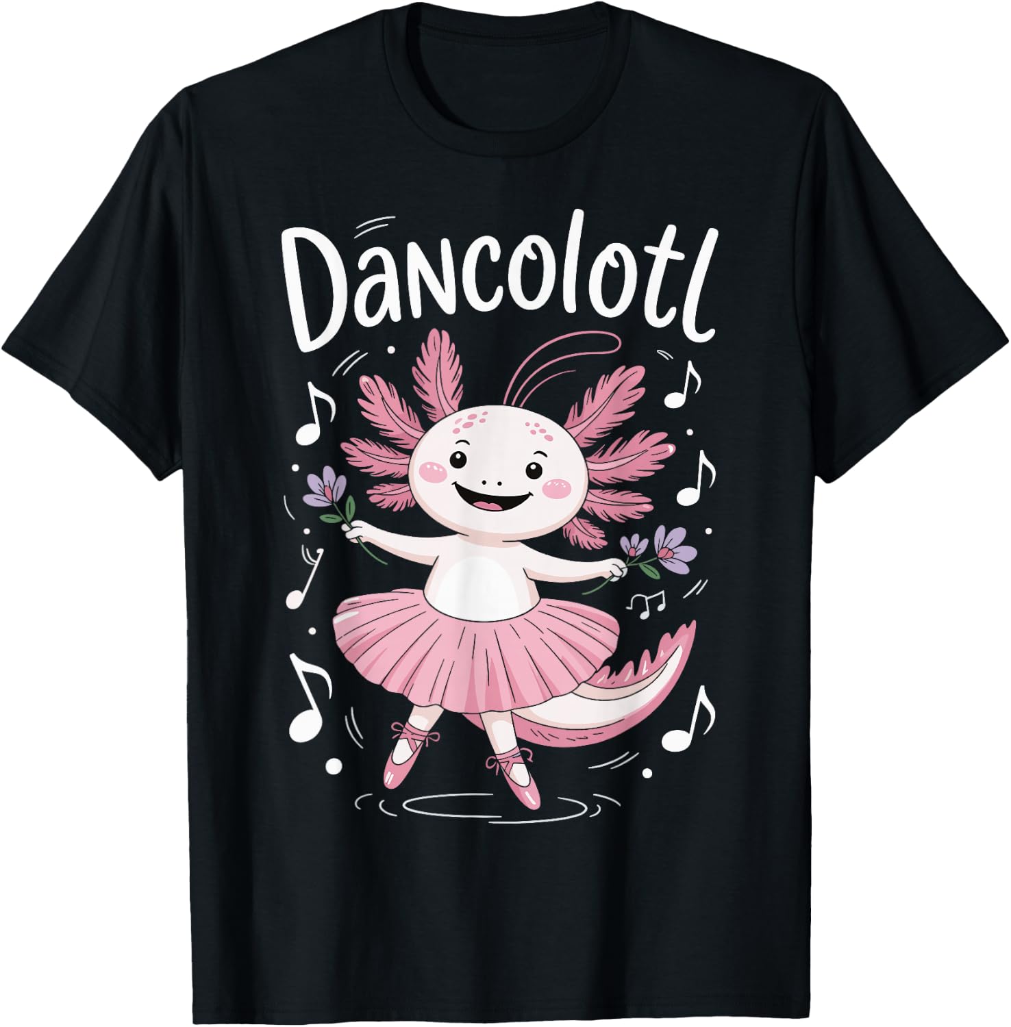 Dancolotl Axolotl Dancing T-Shirt - T-Shirt | Black
