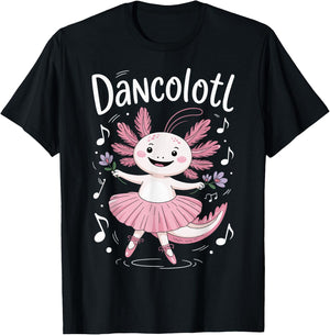 Dancolotl Axolotl Dancing T-Shirt - T-Shirt | Black