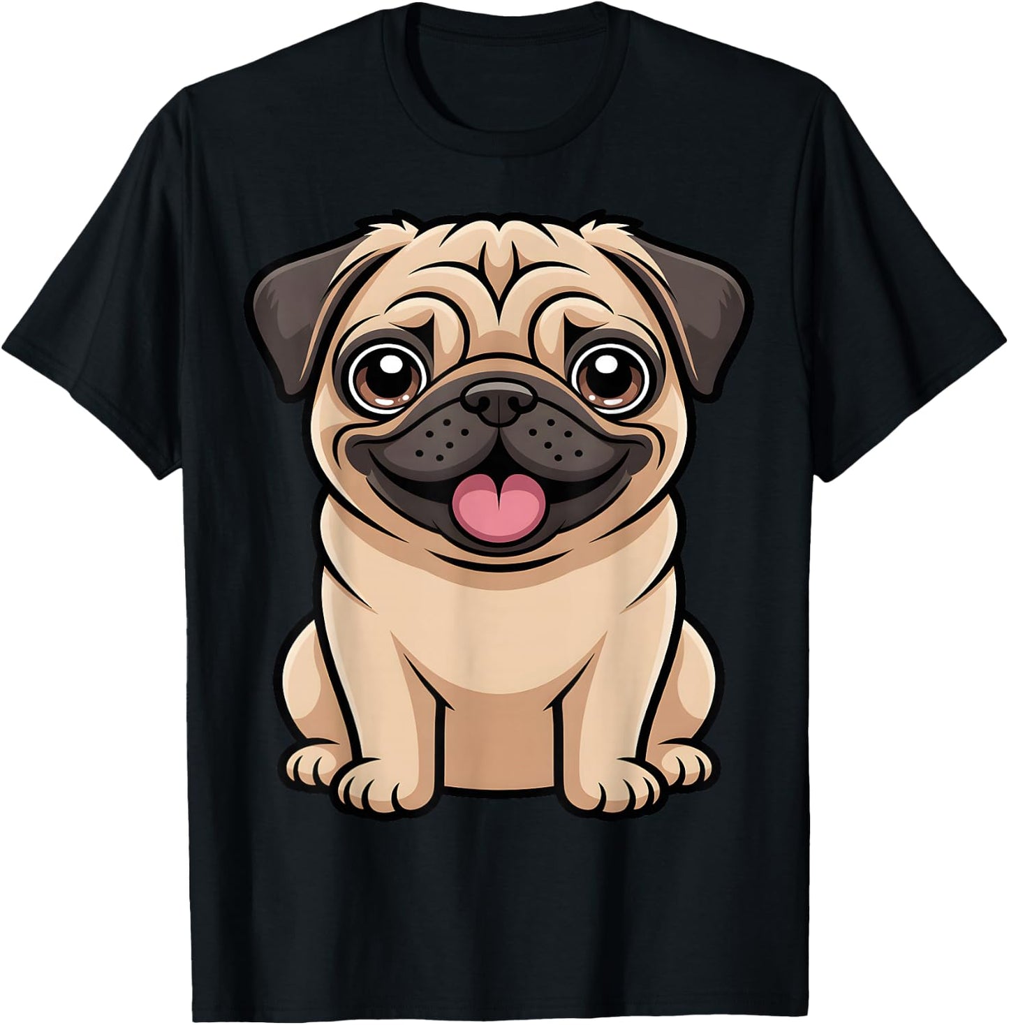 Cute Pug Lover T-Shirt - T-Shirt | Black