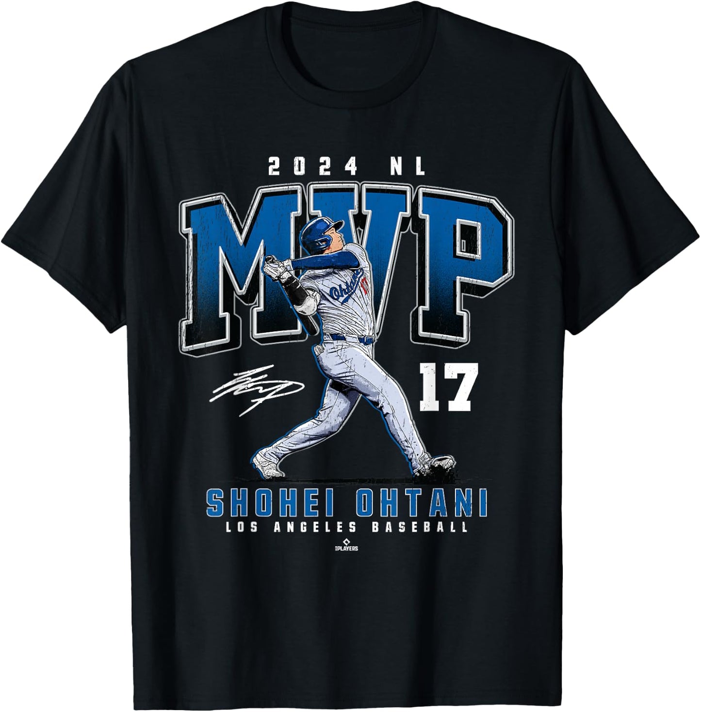 2024 NL MVP Shohei Ohtani Los Angeles Baseball MLBPA T-Shirt - T-Shirt | Black