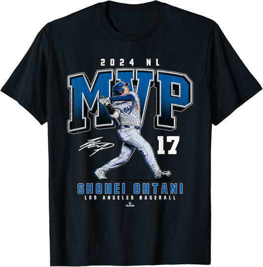 2024 NL MVP Shohei Ohtani Los Angeles Baseball MLBPA T-Shirt - T-Shirt | Black