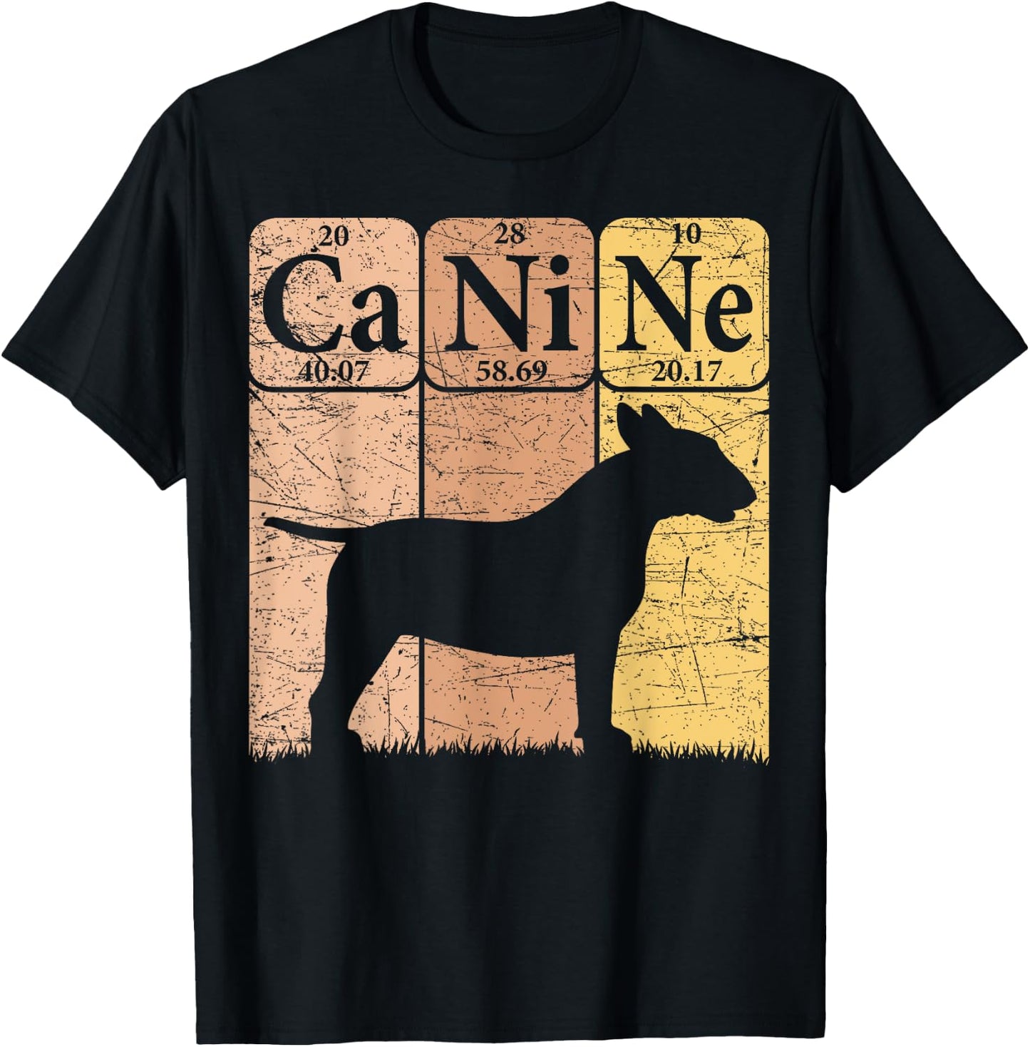Bull Terrier Dog Periodic Table Elements Dog Lover Canine T-Shirt - T-Shirt | Black