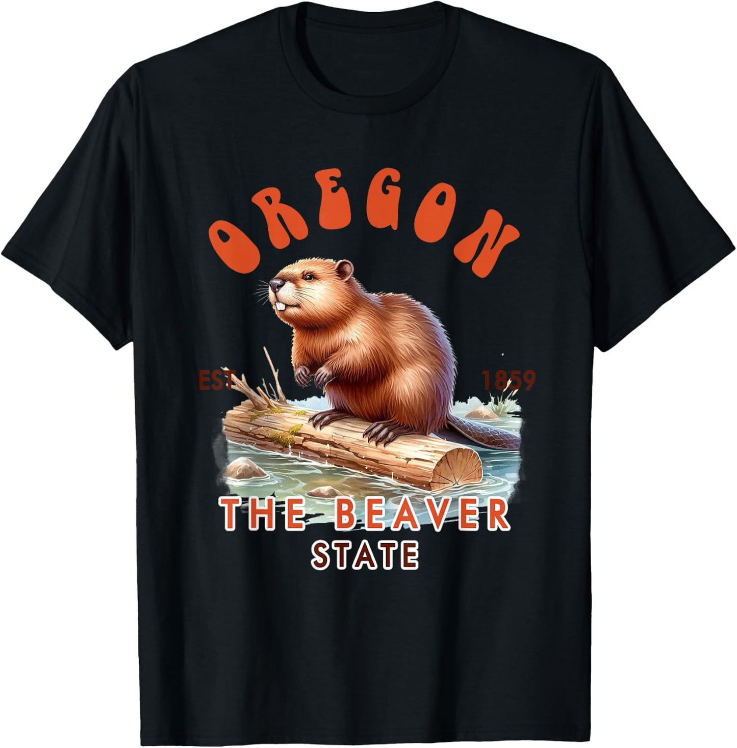 Oregon Travel The Beaver State Vacation Oregon State Beaver T-Shirt - T-Shirt | Black
