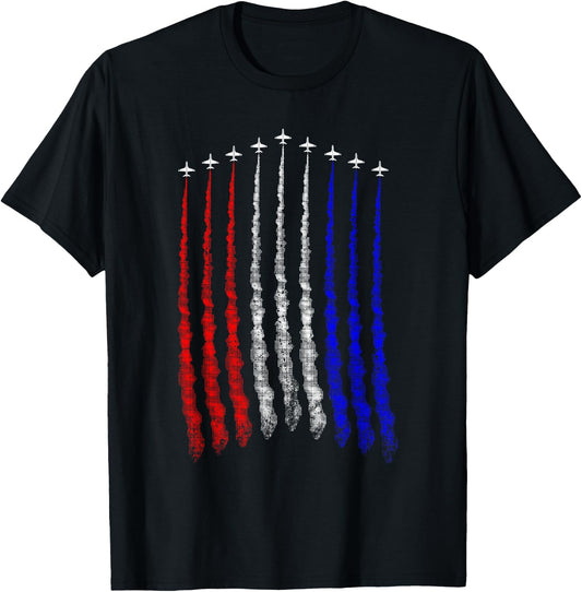 Red White Blue Air Force Flyover T-Shirt - T-Shirt | Black