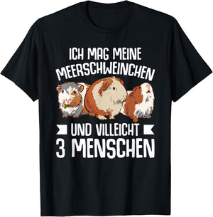 Lustiges Ich Mag Meerschweinchen Und 3 Menschen T-Shirt - T-Shirt | Black