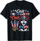 Chill The Fourth Out Costume 4th Of July Cute Husky T-Shirt - T-Shirt | Black