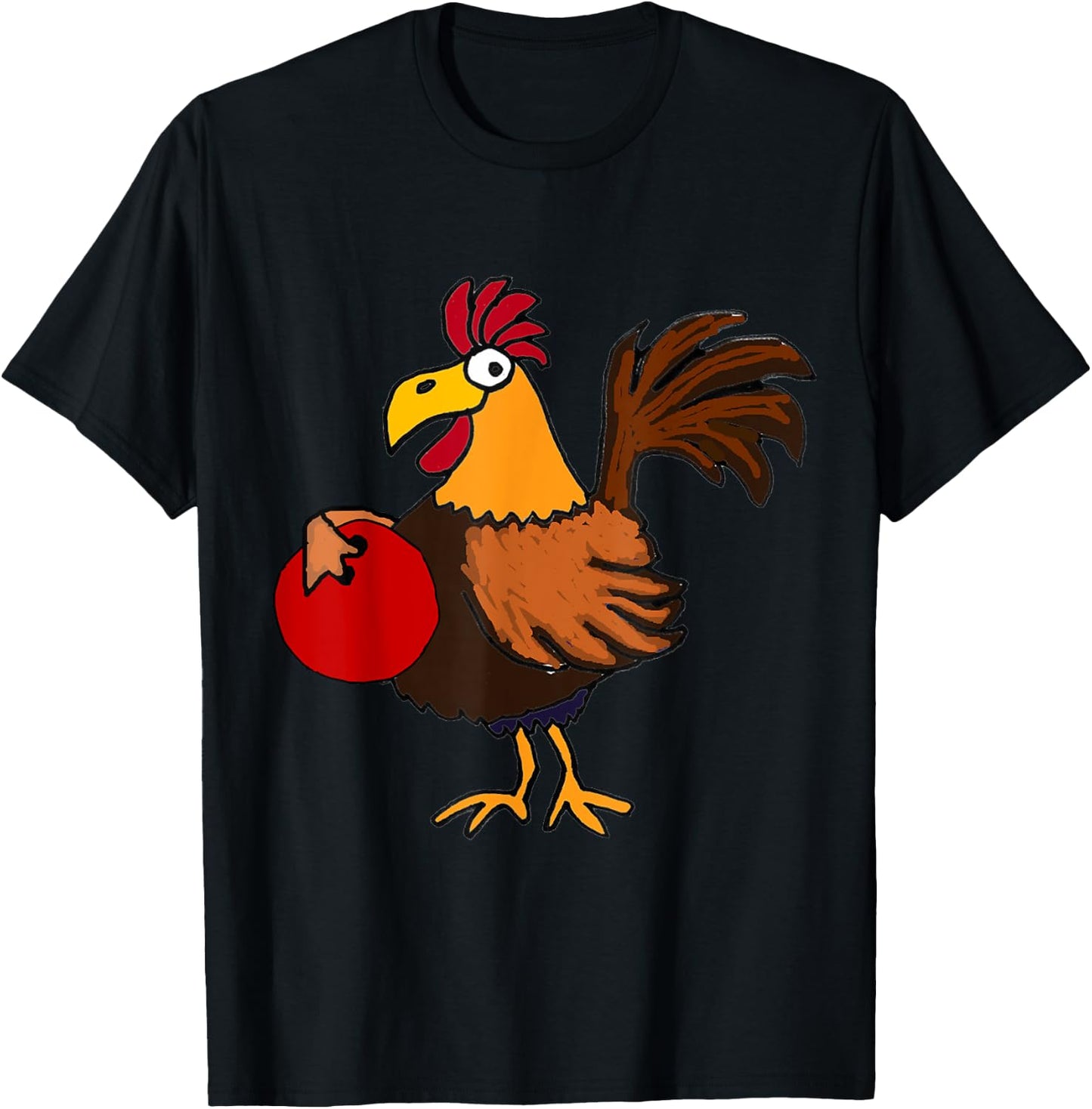 SmileteesSports Funny Rooster Bowling T-Shirt - T-Shirt | Black