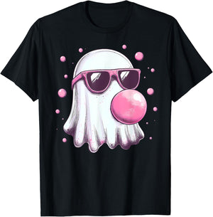 Cute Pink Ghost Bubble Gum Halloween Costume Women Kids T-Shirt - T-Shirt | Black