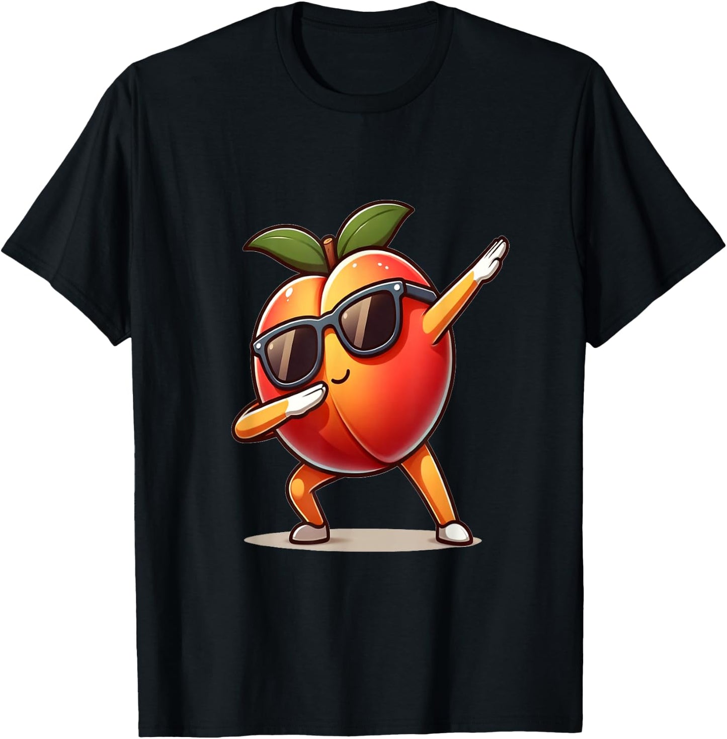 Dab Peach Dancing Dabbing Peach Fruit , black T-Shirt - T-Shirt | Black