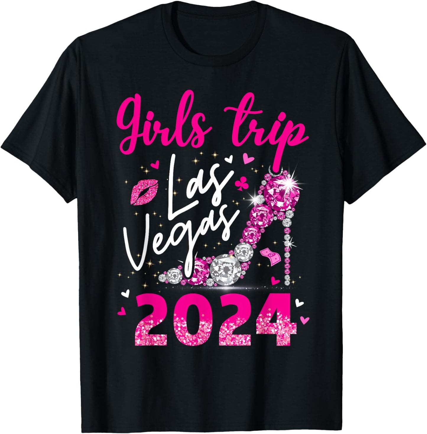 Las Vegas Girls Trip 2024 Girls Weekend Party Friend Match T-Shirt - T-Shirt | Black