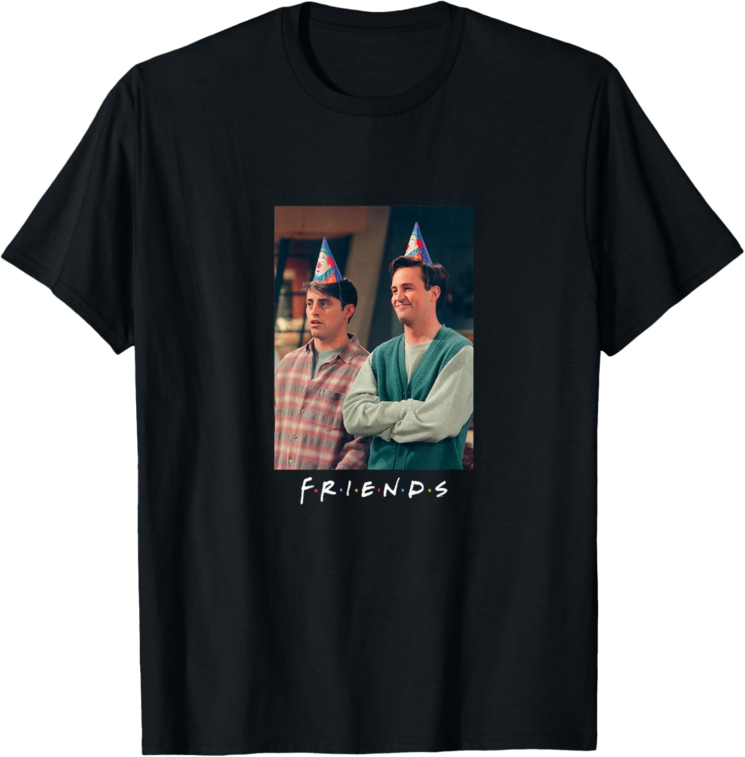 Friends TV Series Joey & Chandler Birthday NY Logo PAPL181 T-Shirt - T-Shirt | Black