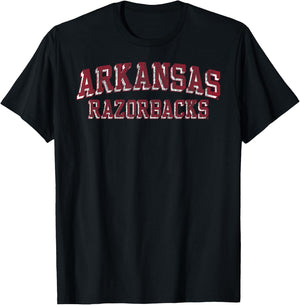 Arkansas Razorbacks Retro Arch Black Officially Licensed T-Shirt - T-Shirt | Black