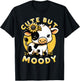 Cute But Moody, Cute Cow, Kids, Farm & Baby Cow Sunflower T-Shirt - T-Shirt | Black