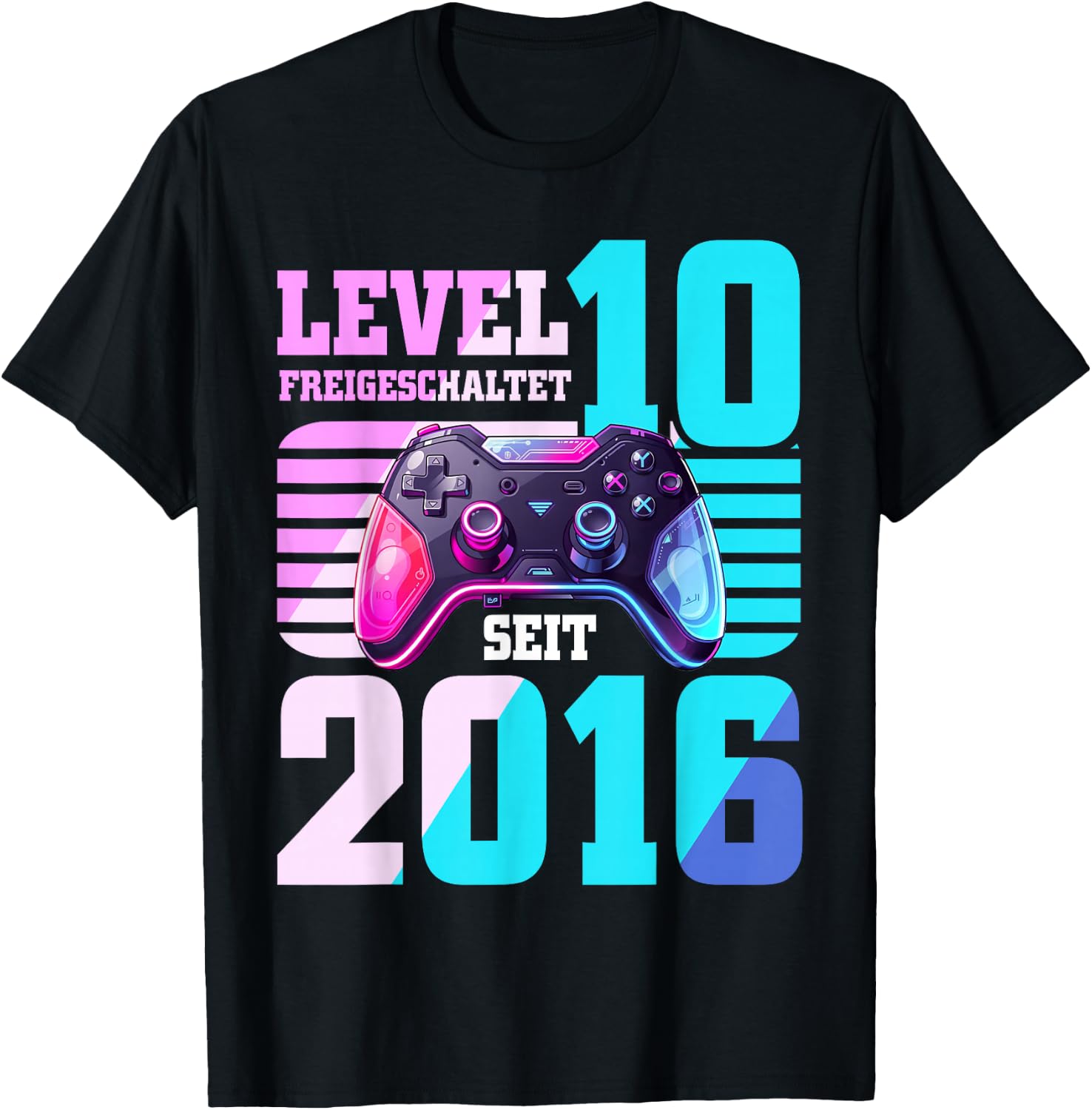 10. Geburtstag Junge Mädchen 2016 Gaming Level 10 Jahre T-Shirt - T-Shirt | Black