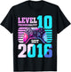 10. Geburtstag Junge Mädchen 2016 Gaming Level 10 Jahre T-Shirt - T-Shirt | Black