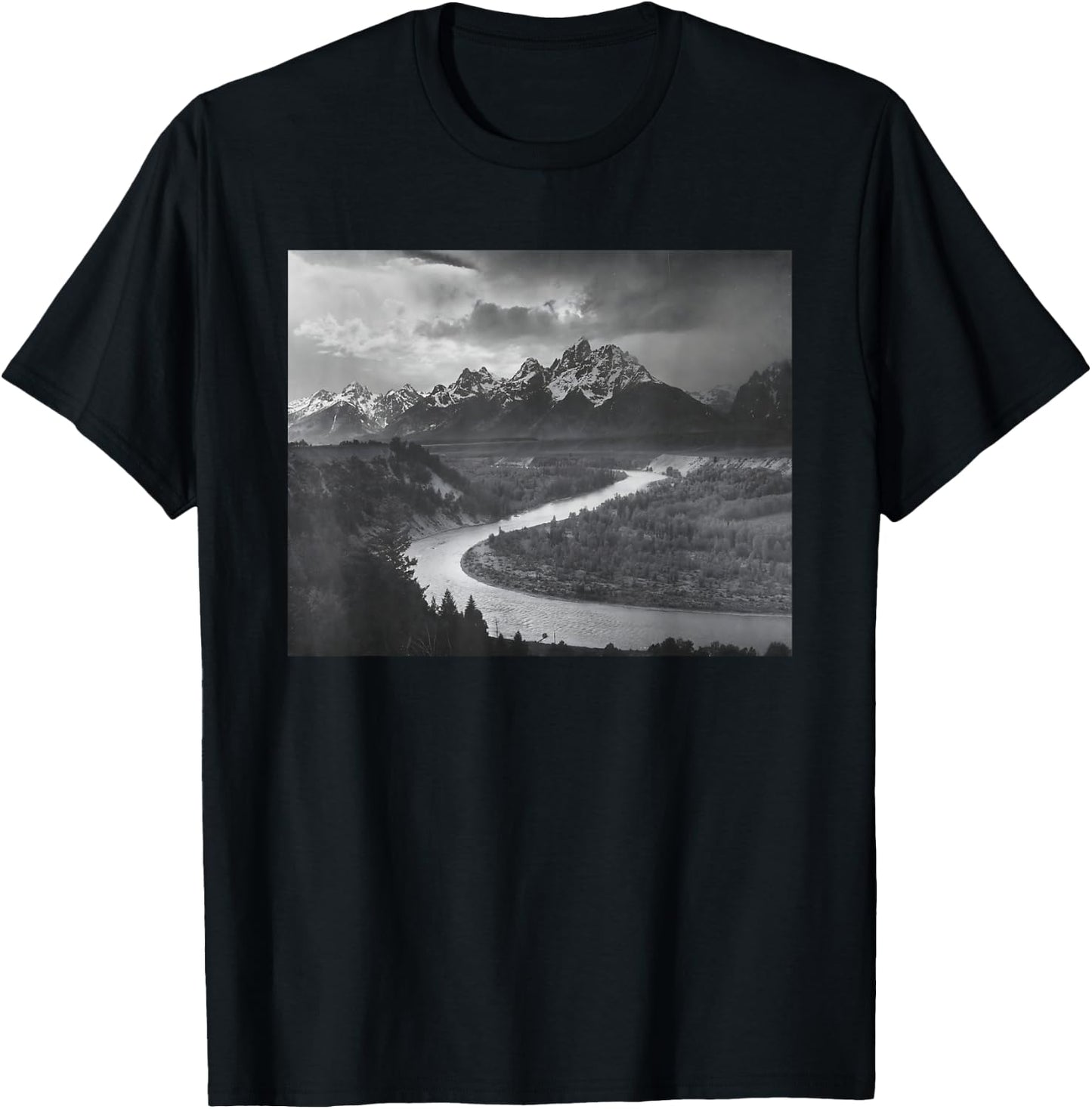 The Tetons and the Snake River T-Shirt - T-Shirt | Black