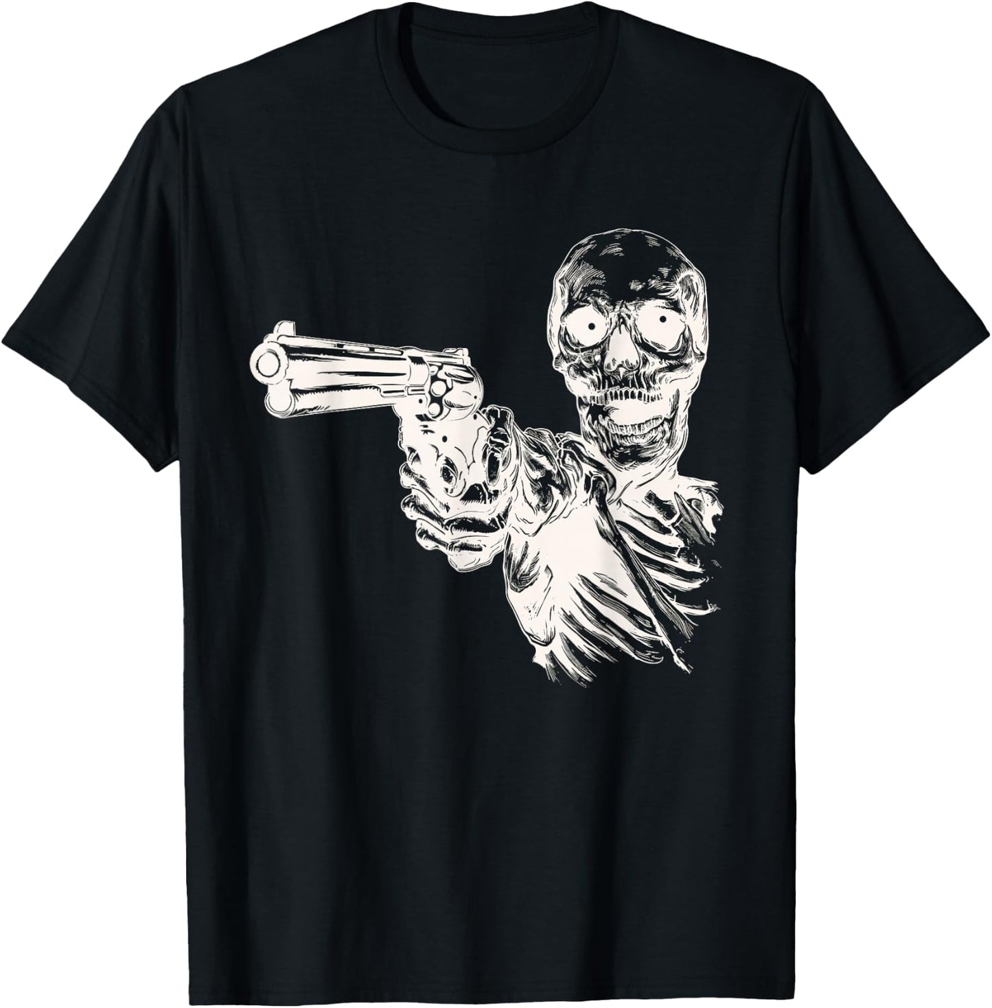 Cool skeleton with pistol T-Shirt - T-Shirt | Black