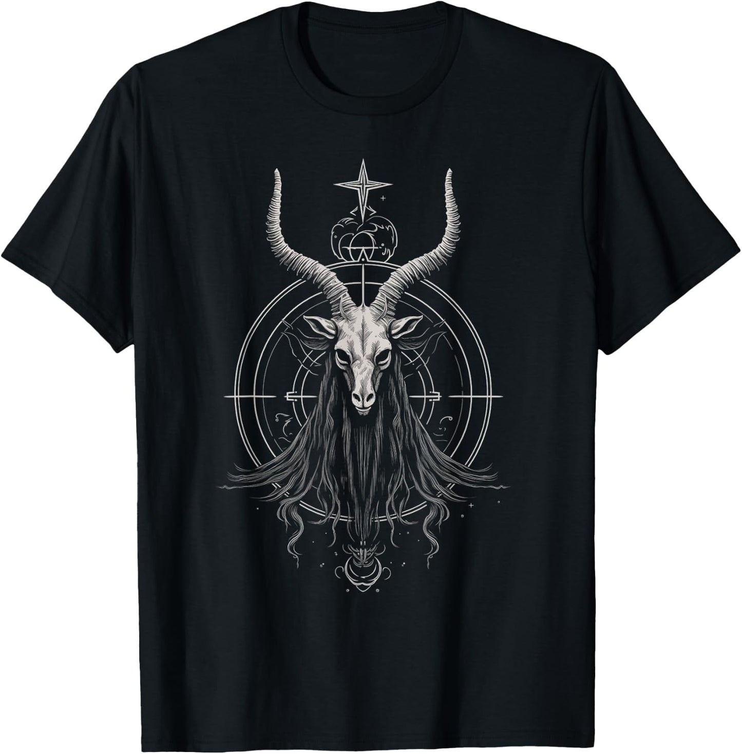 Satanic Goat Baphomet Satanist Nordic Metal Head Satanism T-Shirt - T-Shirt | Black