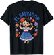 El Salvador Girl Maracas Traditional Dress Flowers T-Shirt - T-Shirt | Black