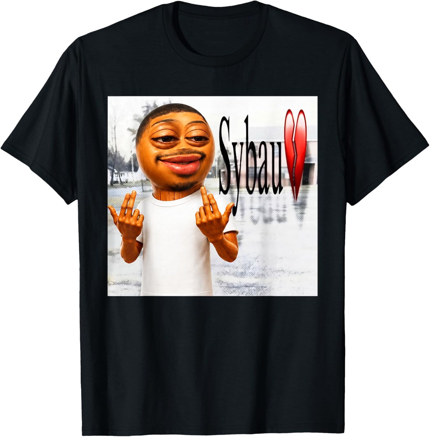 Funny Tung Tung Flight SYBAU Tuff Brainrot Meme T-Shirt - T-Shirt | Black