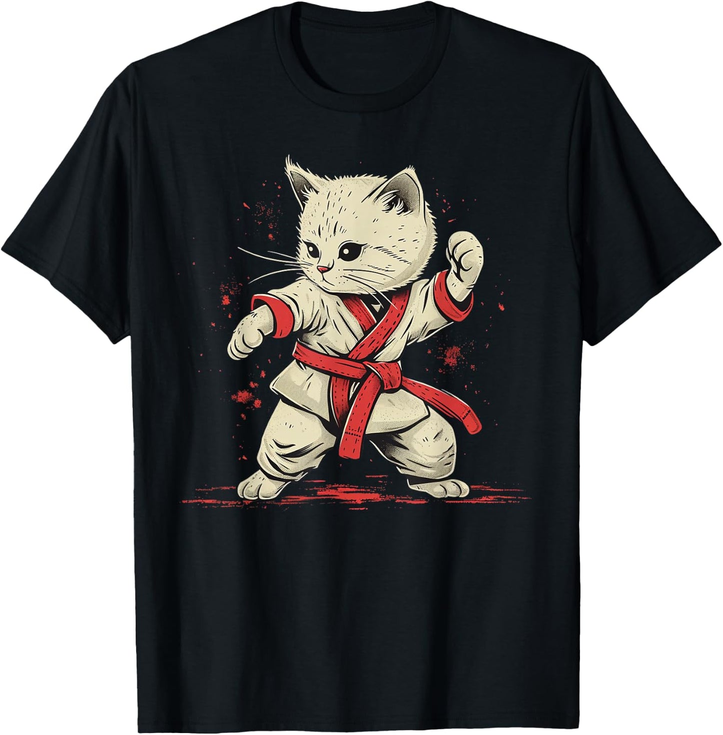 Karate Herren Damen & Kinder Katze Karateka T-Shirt - T-Shirt | Black