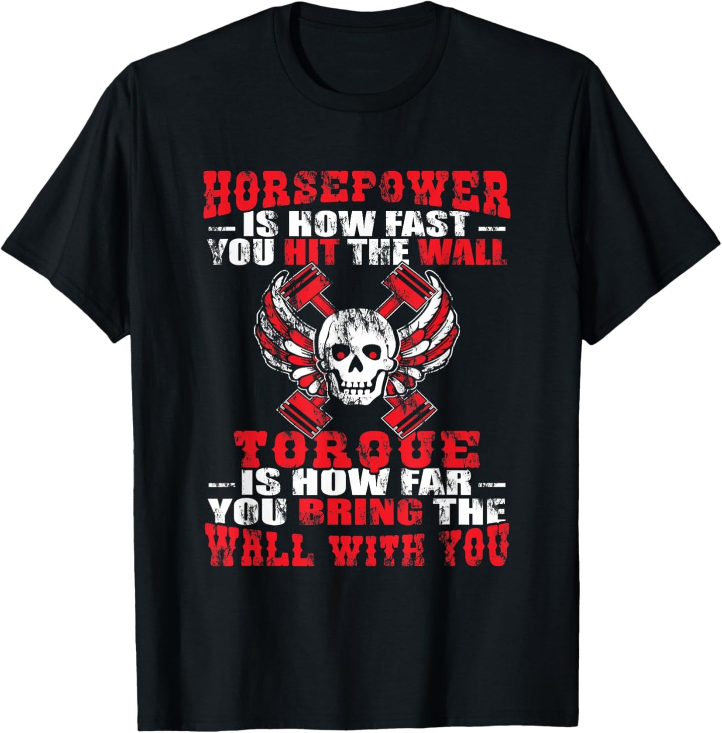 Diesel Mechanic T Shirts Funny Horsepower Torque Shirt T-Shirt - T-Shirt | Black