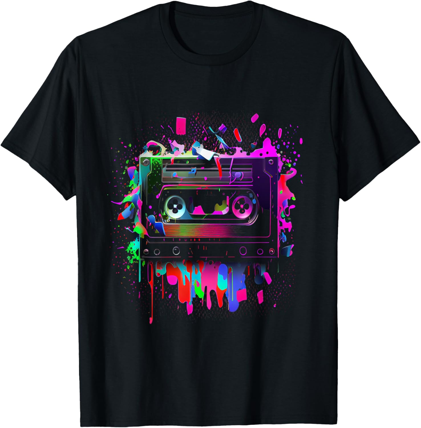 80er 90er Jahre Retro Party Verkleidung Kassette Tape T-Shirt - T-Shirt | Black