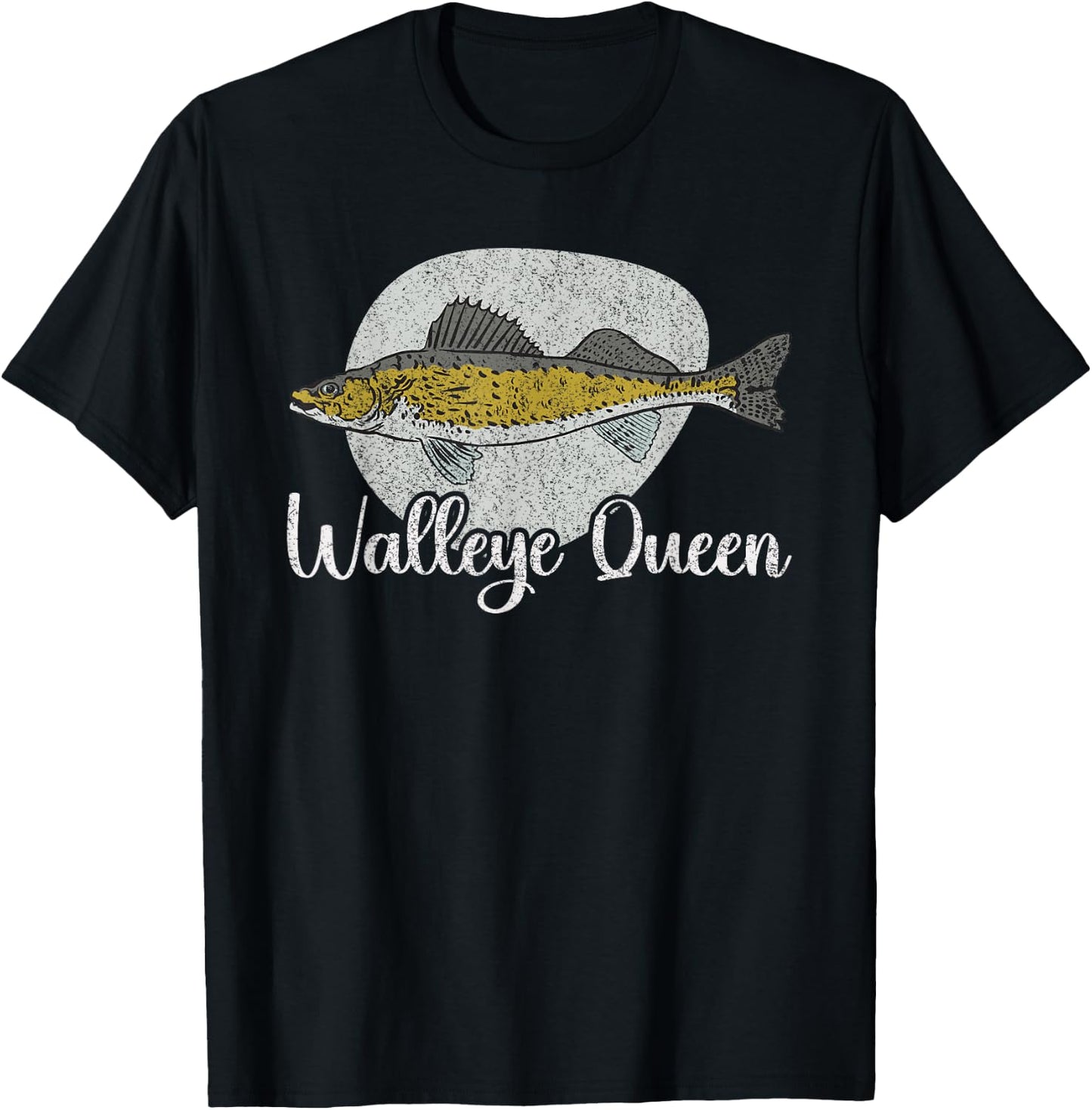 Funny Walleye Queen Fishing Fish Mom Bait Fishing T-Shirt - T-Shirt | Black