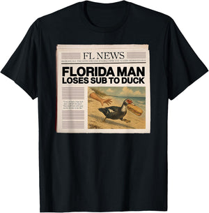 Florida Man Loses Sub to Duck T-Shirt - T-Shirt | Black
