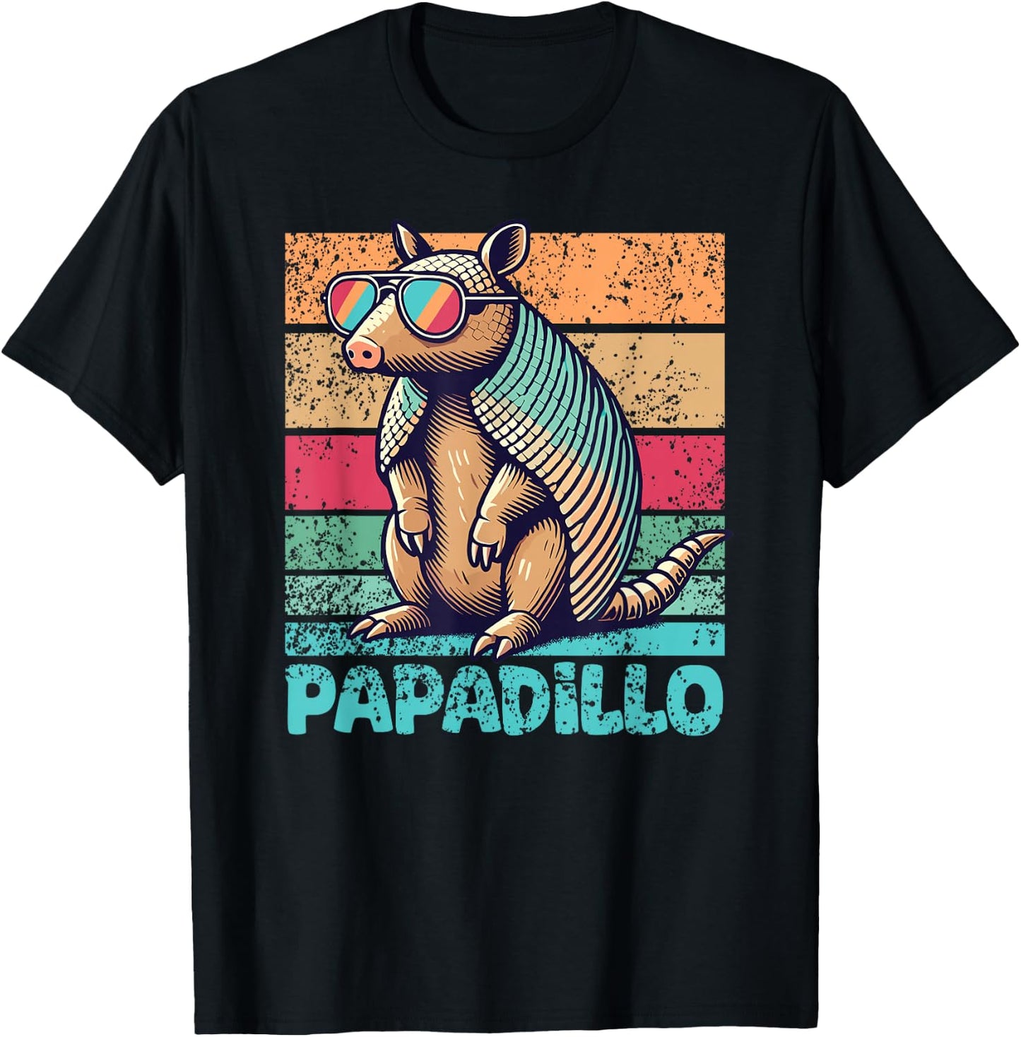 Papadillo Father's Day Best Dad Armadillo T-Shirt - T-Shirt | Black