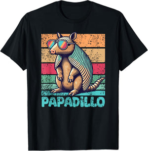Papadillo Father's Day Best Dad Armadillo T-Shirt - T-Shirt | Black