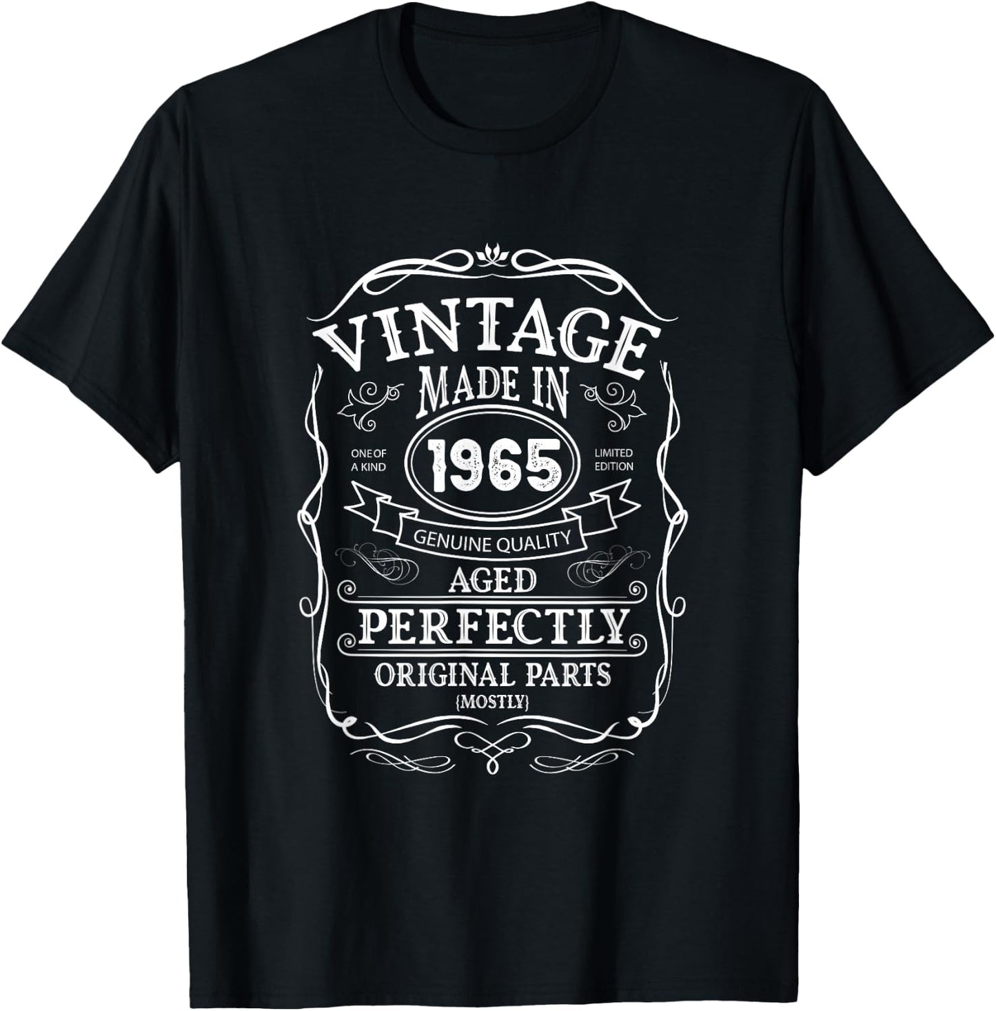 61. Geburtstag, Retro Vintage Design, Mann, Frau 1965 T-Shirt - T-Shirt | Black