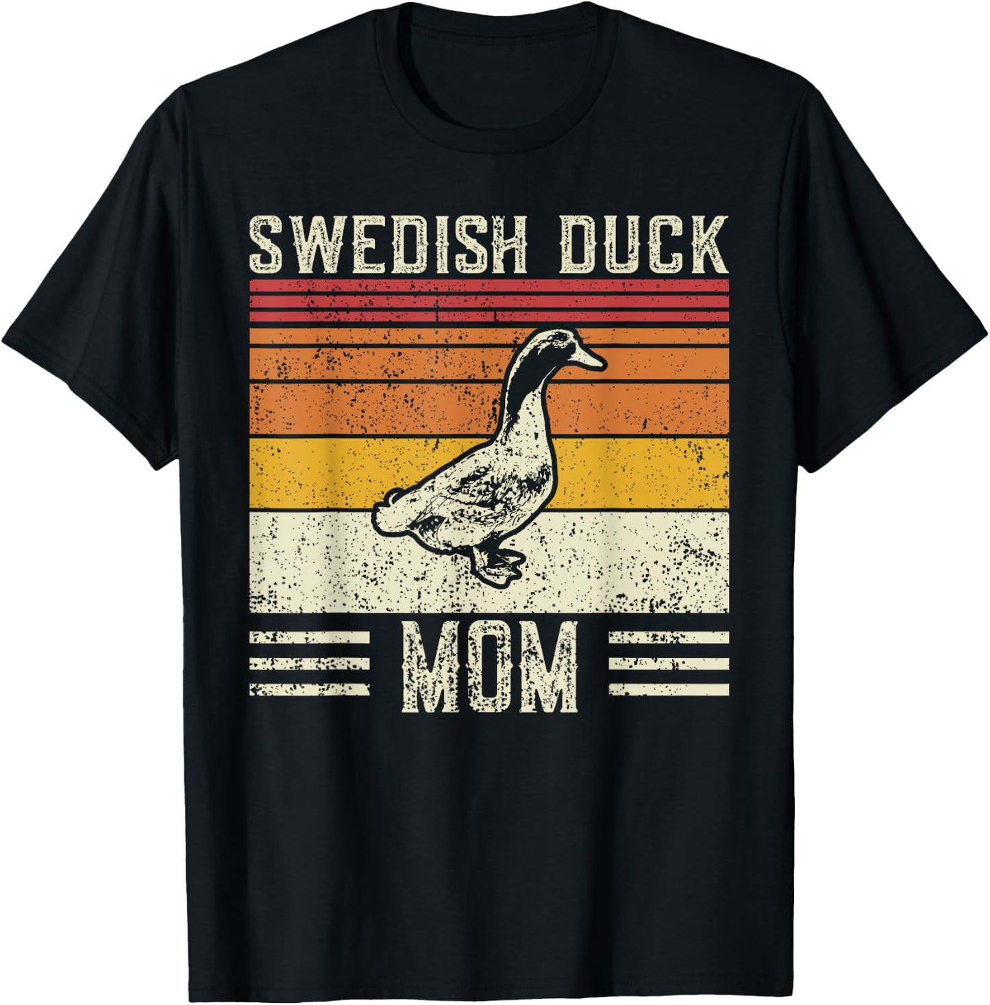 Best Duck Mom Women - Vintage Swedish Duck T-Shirt - T-Shirt | Black