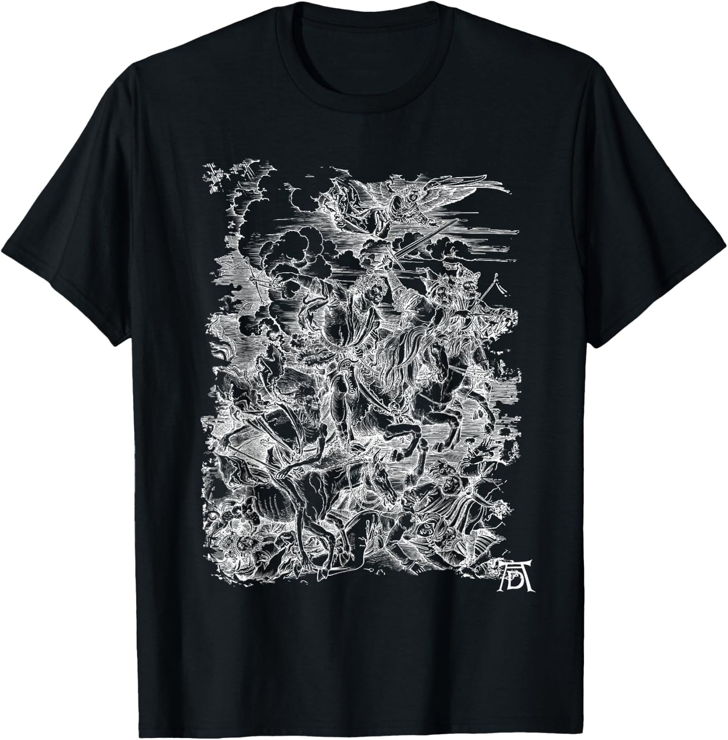 The Horsemen of the Apocalypse (1498) Dürer Armageddon Satan T-Shirt - T-Shirt | Black