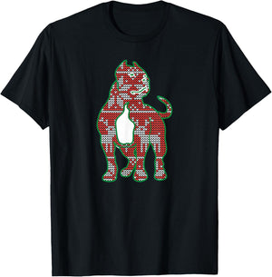 American Bully Dog Ugly Sweater Christmas Puppy Dog Lover T-Shirt - T-Shirt | Black