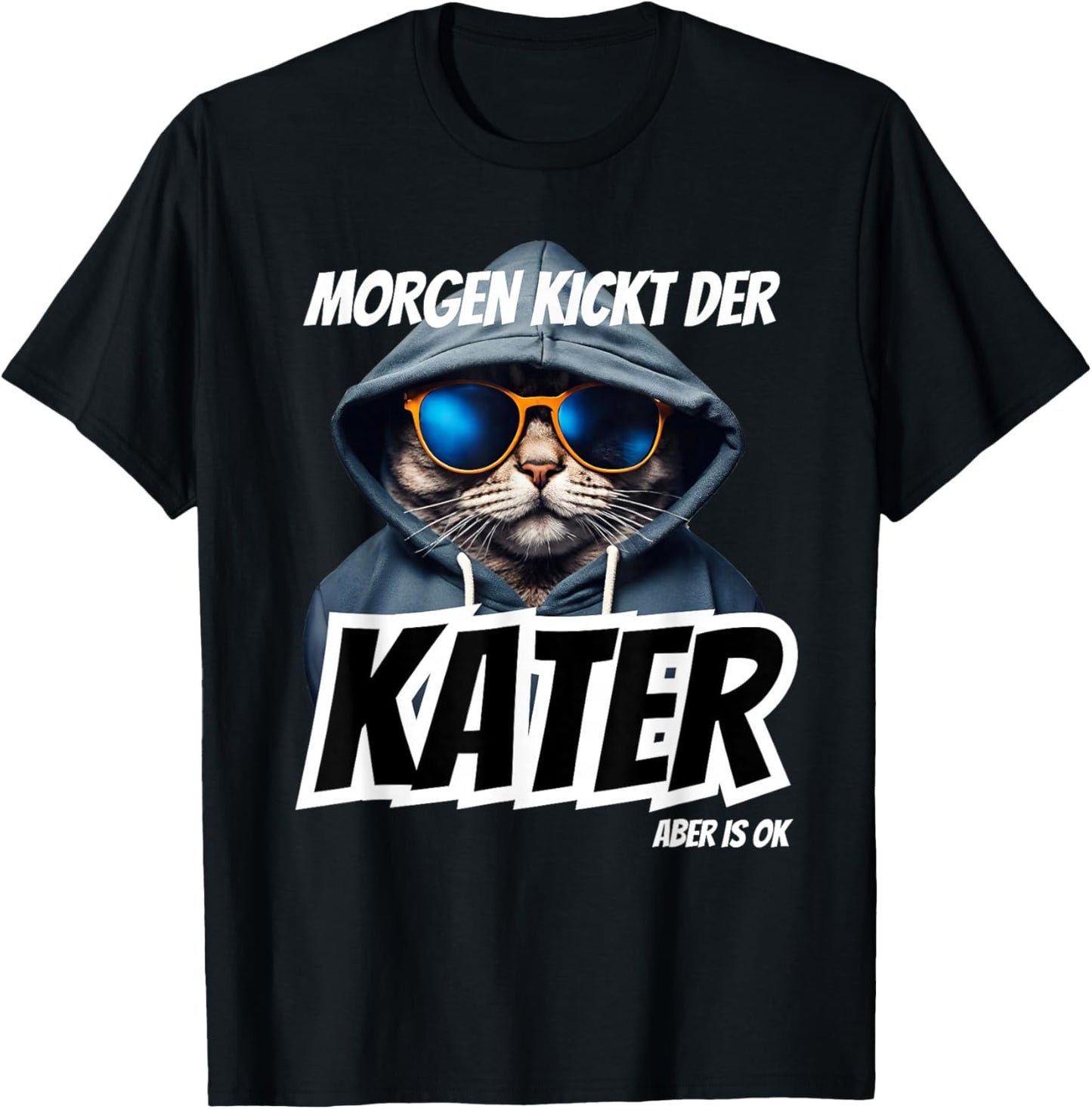 Morgen Kickt der Kater Malle Party Summer with Julian Apres , black T-Shirt - T-Shirt | Black