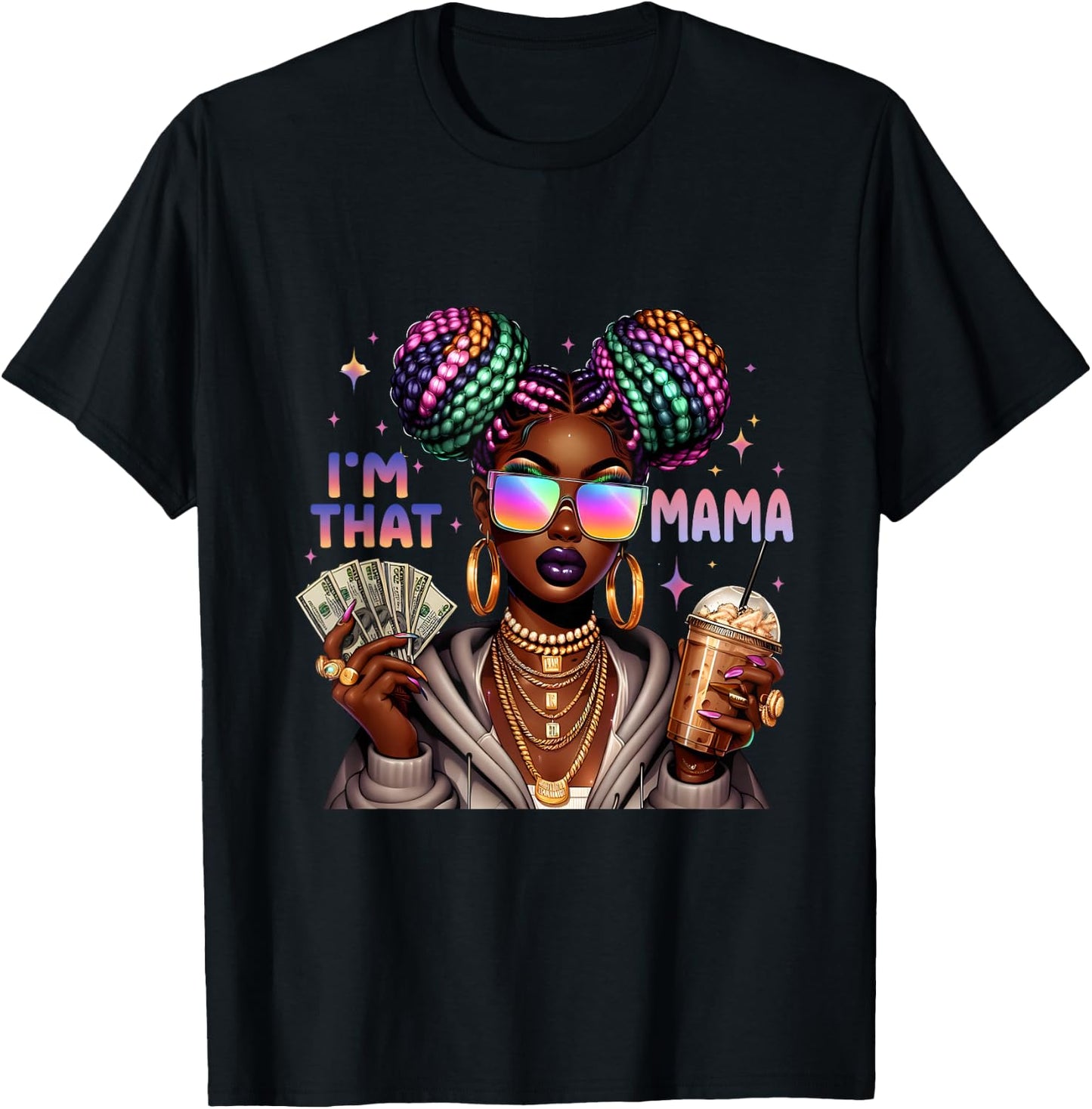 African American Melanin I'm That Mama Afro Queen T-Shirt - T-Shirt | Black