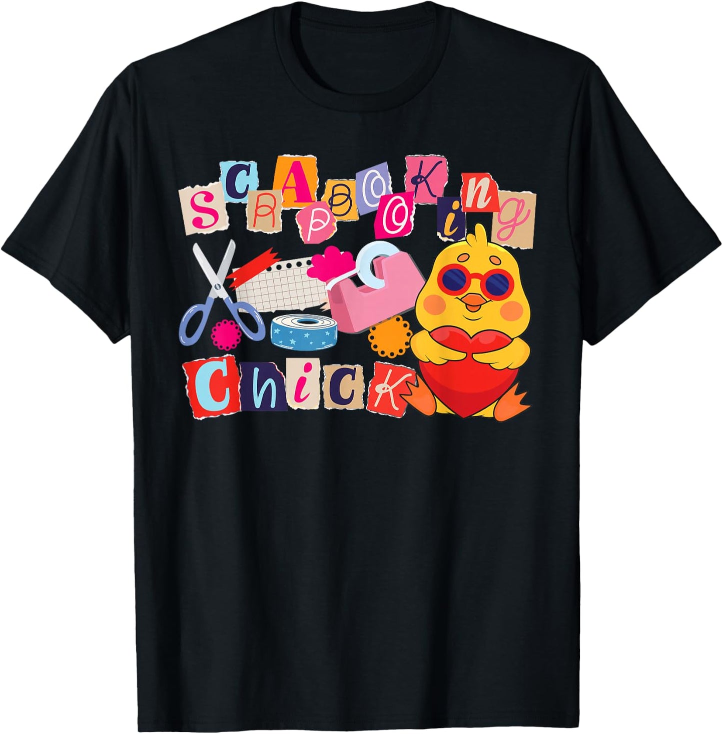 Scrapbooking Chicken Girl Scrapbooking Chick T-Shirt - T-Shirt | Black