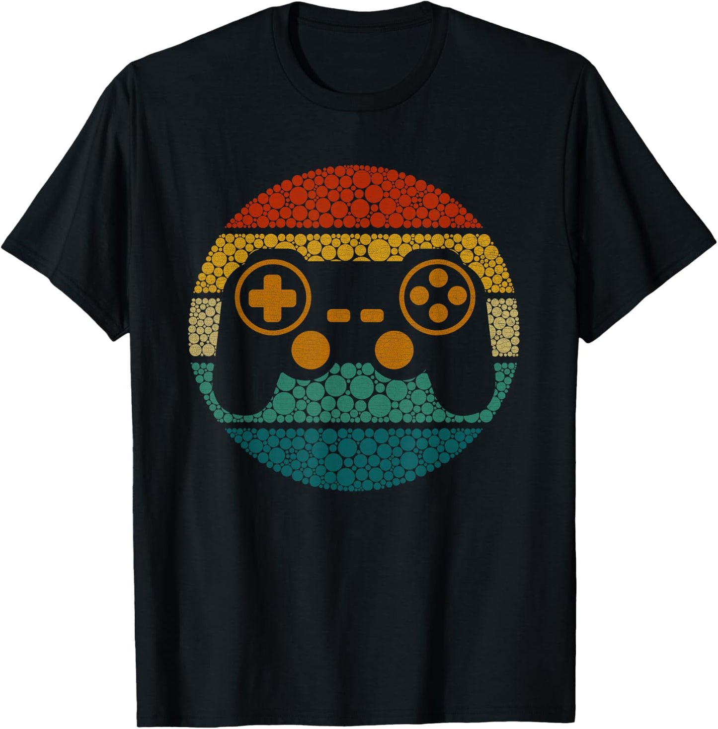 Retro Polka Dots Gaming Controller Video Gamers Dot Day Boys T-Shirt - T-Shirt | Black