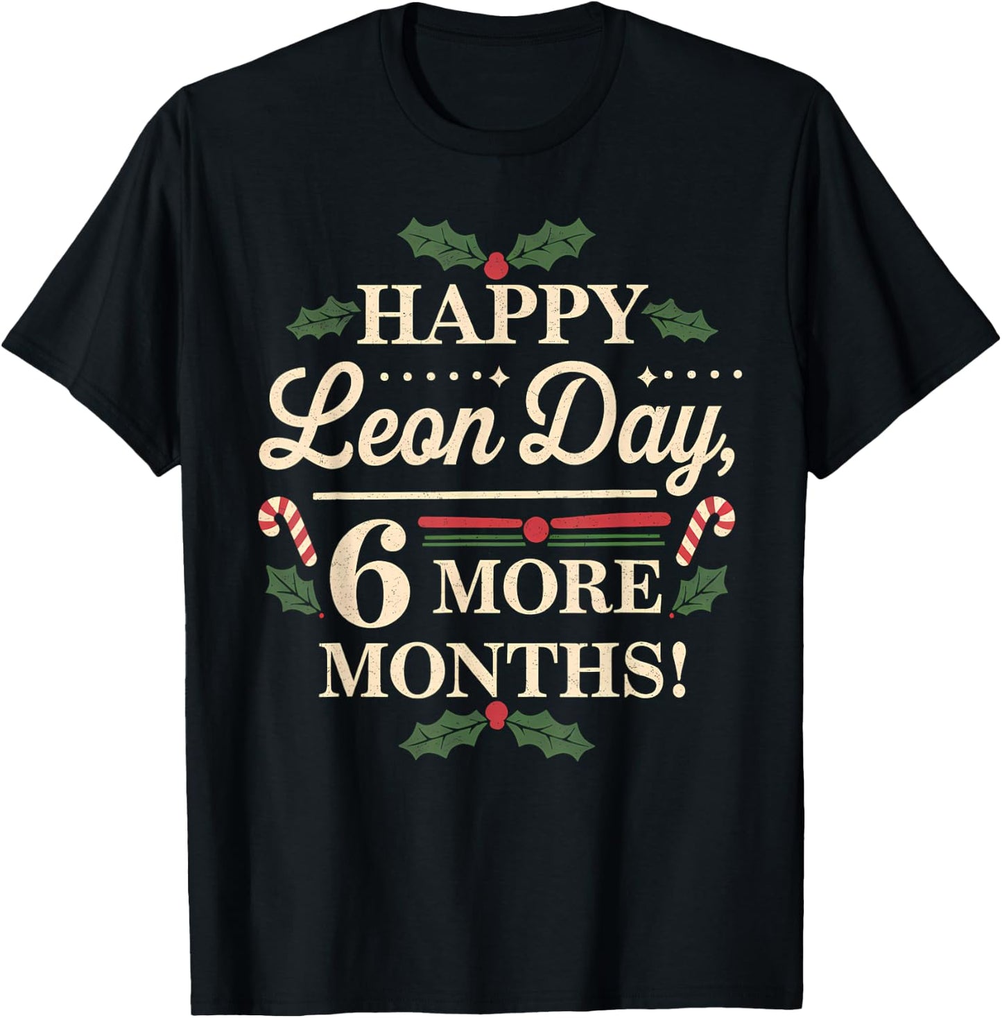 Merry Leon Day Noel Backwards Funny Christmas Countdown T-Shirt - T-Shirt | Black