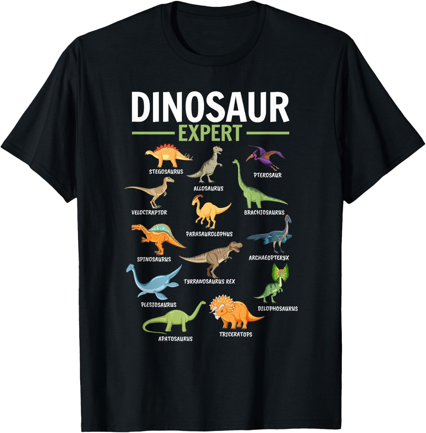 Dino Dinosaur Expert T-Shirt - T-Shirt | Black