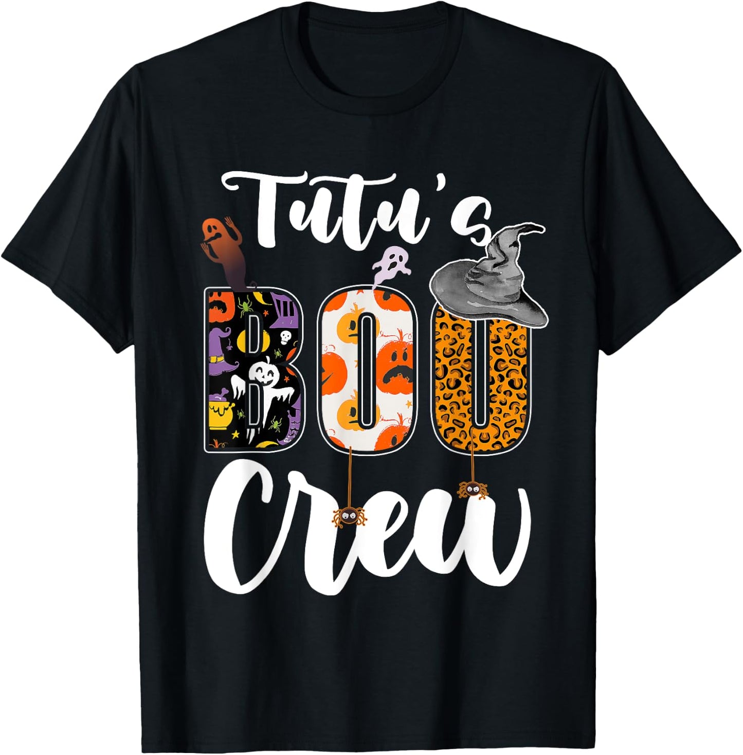 Tutu's Boo Crew Halloween Grandma Grandkids Matching T-Shirt - T-Shirt | Black